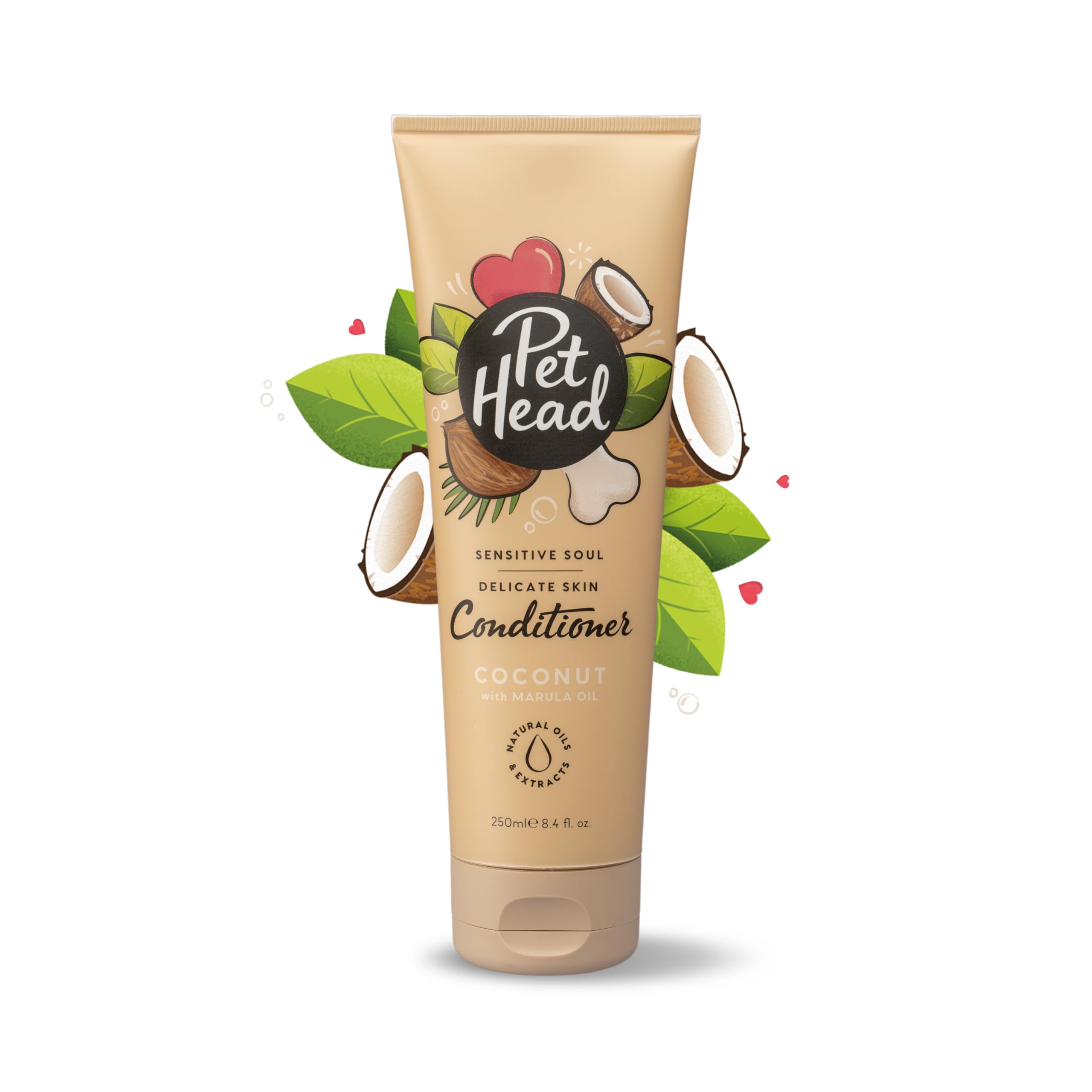 Pet Head Sensitive Soul Dog Conditioner | Coconut Scent | Conditioner for Dogs with Sensitive Skin | Professional Grooming | Vegan | pH-Neutral | Gentle Formula for Puppies | 250ml