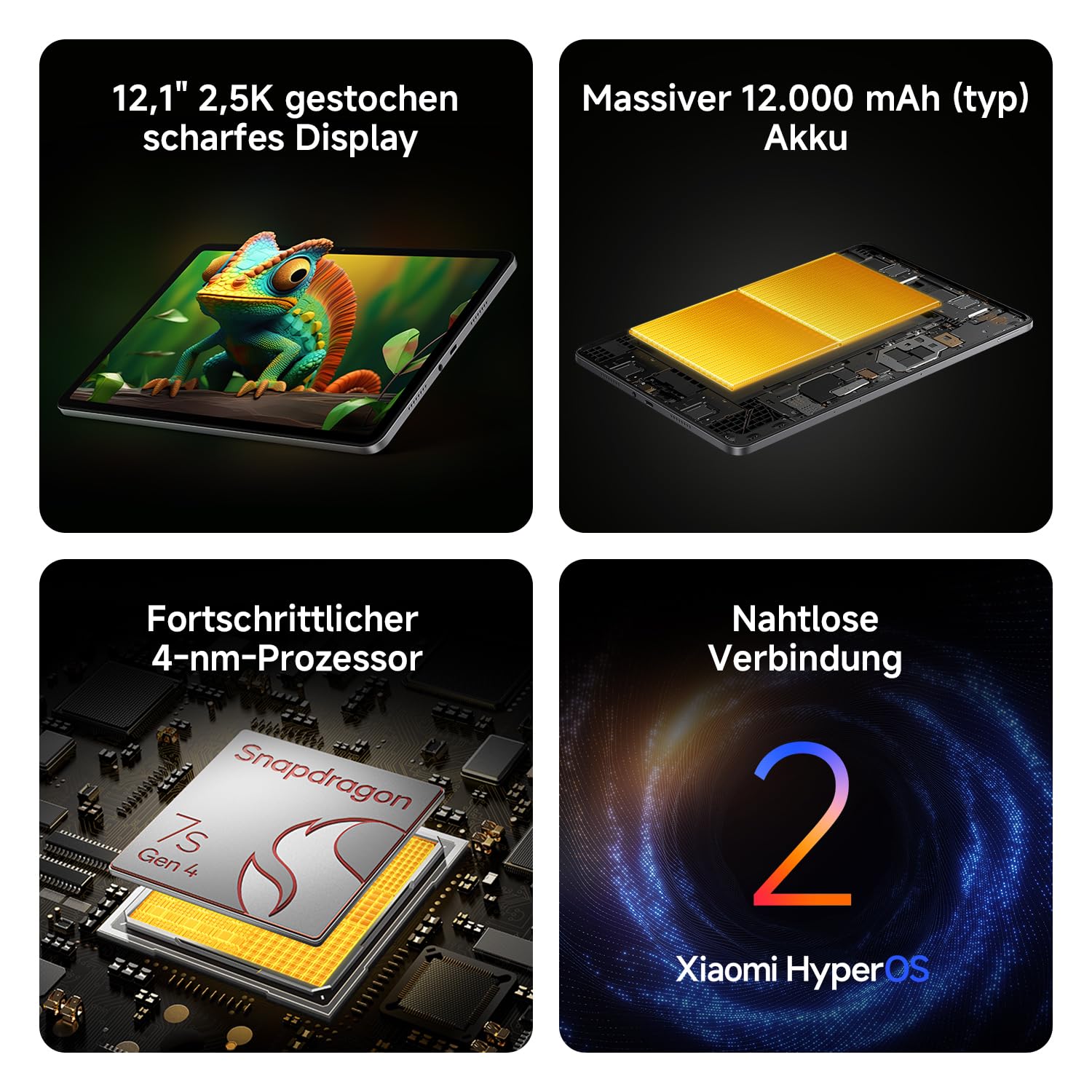 XIAOMI REDMI Pad 2 Pro, 8+256GB, 12,1" 2,5K 120Hz Display, Riesiger 12.000mAh (typ) Akku, 4nm Prozessor, Nahtlose Konnektivität, Silber 2