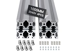 CTOPOGO 4pcs 1000mm V Slot 2040 Aluminum Extrusion European Standard Anodized Linear Rail for 3D Printer Parts and CNC DIY Silver