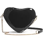 Heart Women Shoulder Bag Glossy Vegan Leather Chain Cross Body Bag Cosplay Purse