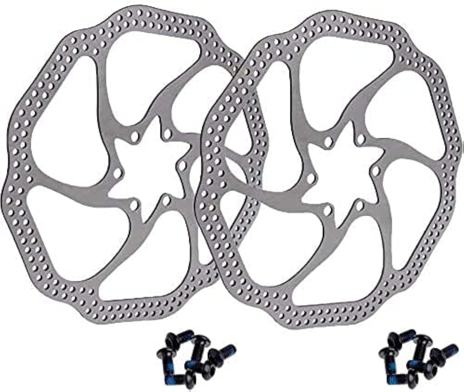 BESNIN 160mm Disc Brake Rotor 2pcs Disk Brakes with 12 Bolts, Stainless Steel Bicycle Rotors for Road Bike, MTB, BMX