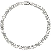 Savlano 925 Sterling Silver Curb Cuban Link Chain Bracelet for Men & Women - Made in Italy Comes With a Gift Box