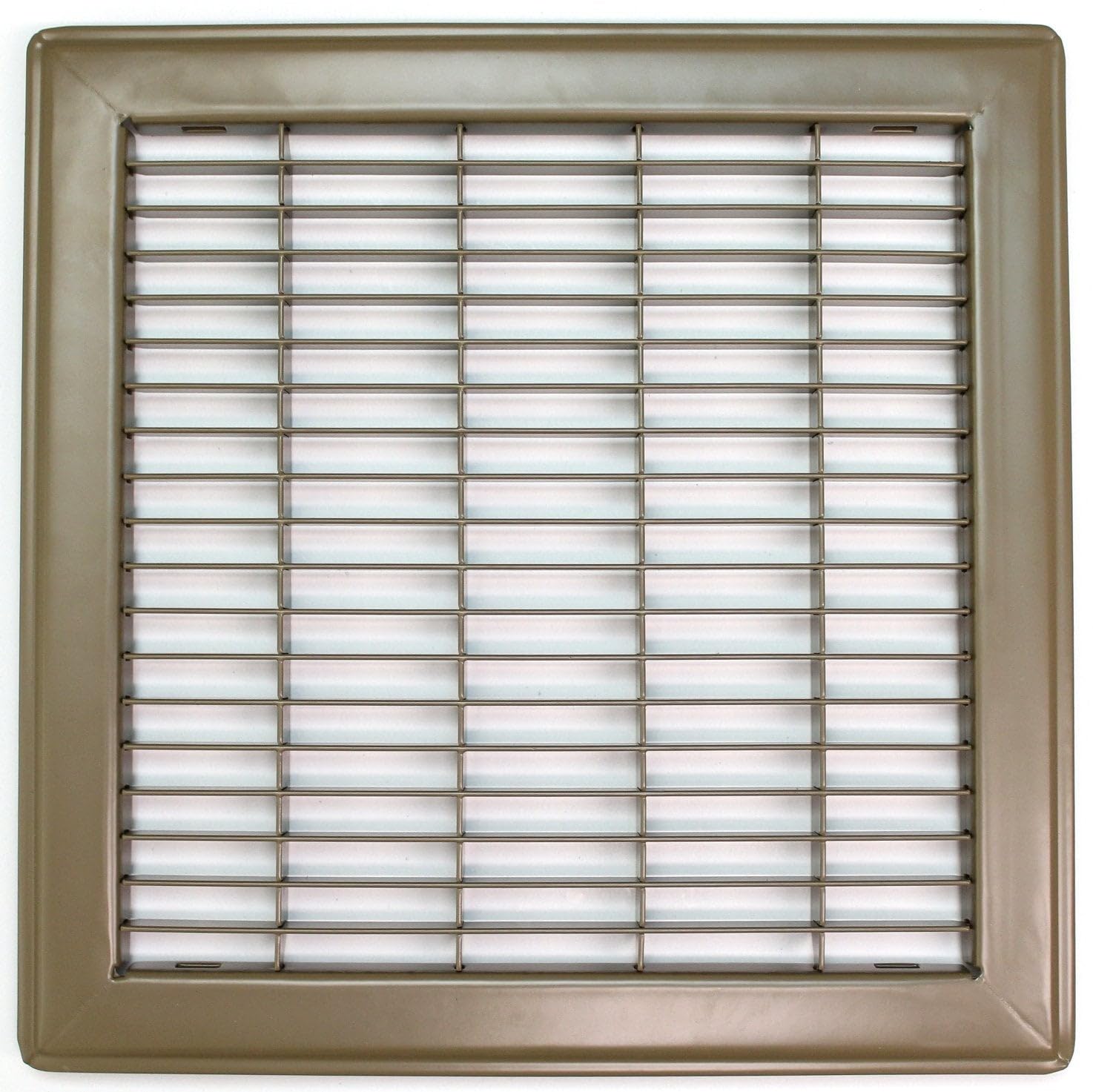 14" X 14" Heavy Duty Rigid Floor Grille - Fixed Blades Air Grill - Brown