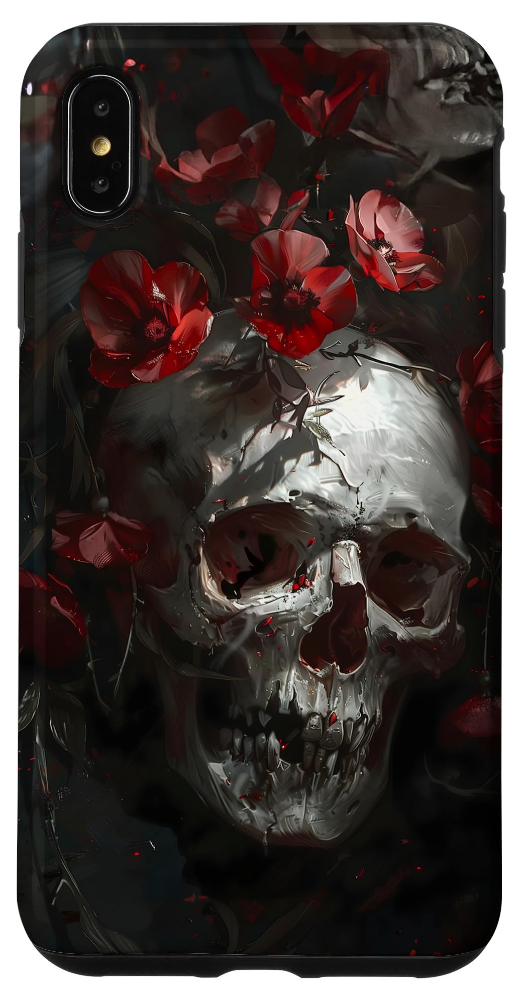 Skull Floral Dark Aesthetic Case for iPhone XS Max