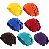 Outus 7 Pcs Dwarf Hats Thin Knit Slouchy Cap Beanies Halloween Crayon Hat Hip Hop Sleep Cap Dwarf Costume for Cosplay