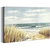 summer melody Beach Wall Art Coastal Canvas - Seascape Painting Ocean Wave Scenery Artwork Modern Sea Picture for Bedroom Living Room