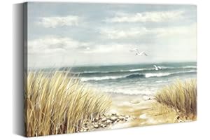 summer melody Beach Wall Art Coastal Canvas - Seascape Painting Ocean Wave Scenery Artwork Modern Sea Picture for Bedroom Living Room