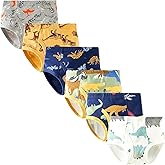 HCWEARTK Boys Underwear Briefs, Cartoon Print Pattern, 100% Cotton,Comfortable And Breathable,Toddler Underwear 6 Pack