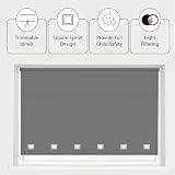 Funky Gadgets Charcoal Grey Roller Blinds 60x165cm Daylight Eyelet Easy Fit view 2