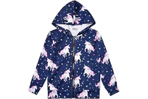 JXSTAR Girls Zip Up Hoodie Jacket Unicorn Sweatshirt with Pockets