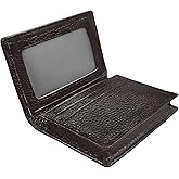 Outrip Genuine Leather Business Card Holder Name Card Case Credit Card Wallet with ID Window RFID Blocking (Coffee)
