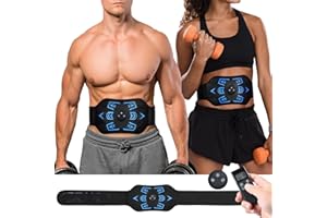 SPORTCDIA ABS Stimulator,Ab Machine,Abs Muscle Training Belt,USB Rechargeable Portable Abdomen Ab Stimulator for Men Woman,Home & Office Exercise Equipment Blue