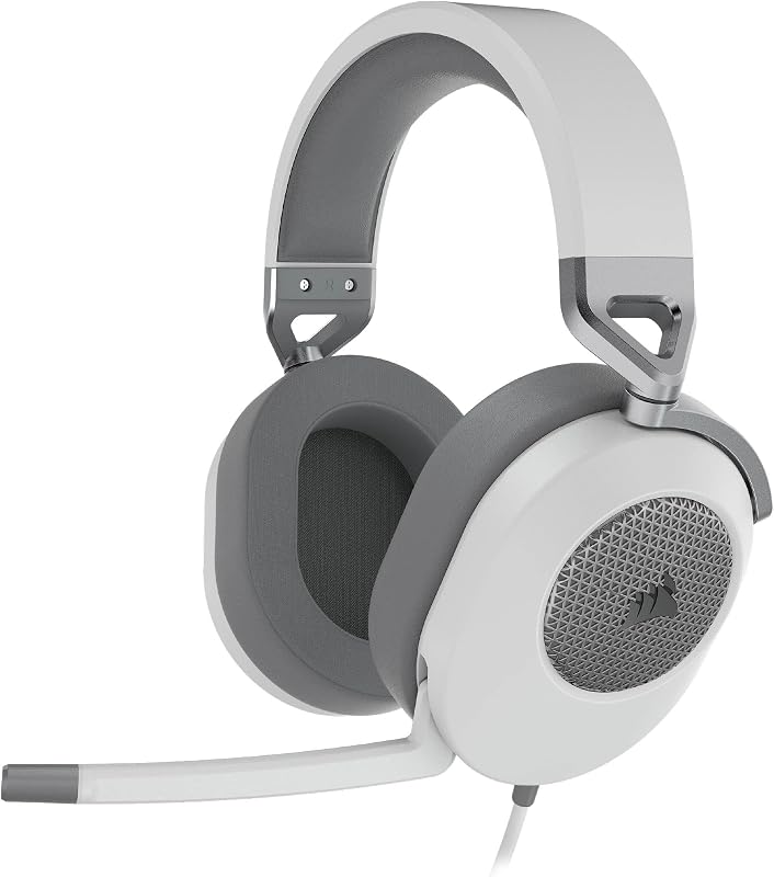 HS65 Surround Casque de Jeu Filaire Multiplateforme - Son Surround Dolby 7.1 - SonarWorks SoundID - Compatible iCUE - PC, Mac, PS5, PS4, Xbox, Nintendo Switch, Mobile - Blanc