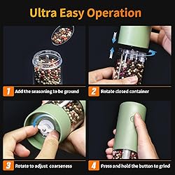 2Pack Electric Salt and Pepper Grinder Set USB