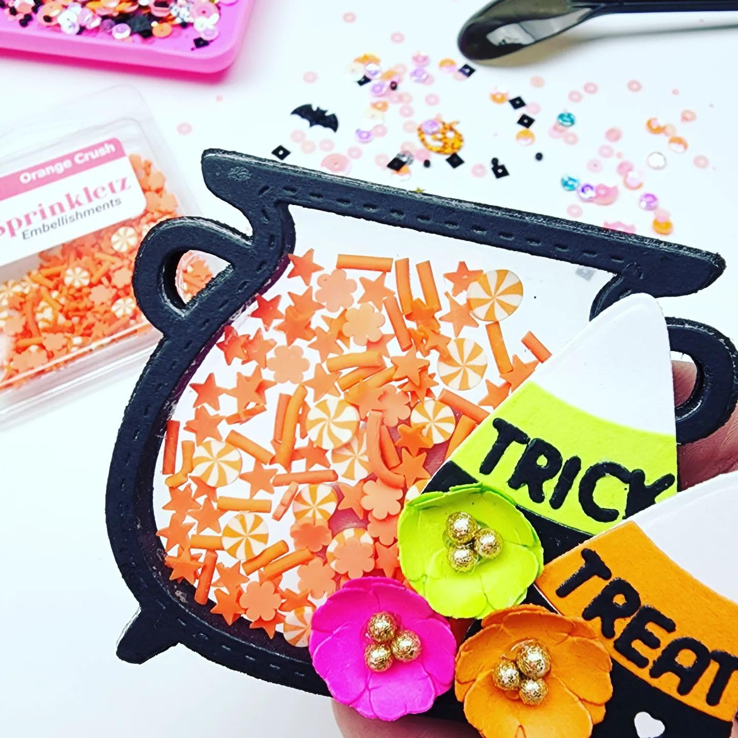 BGM Creations 2,000 Piece Halloween Polymer Clay Slices for Slime Supplies, DIY Nail Art, Halloween Craft Embellishments