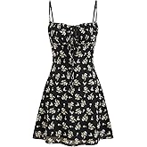 CIDER Floral Dress for Women Summer Mini Dress Sundresses Sleeveless Scoop Neck Sun Dresses A-Line Vacation Outfits