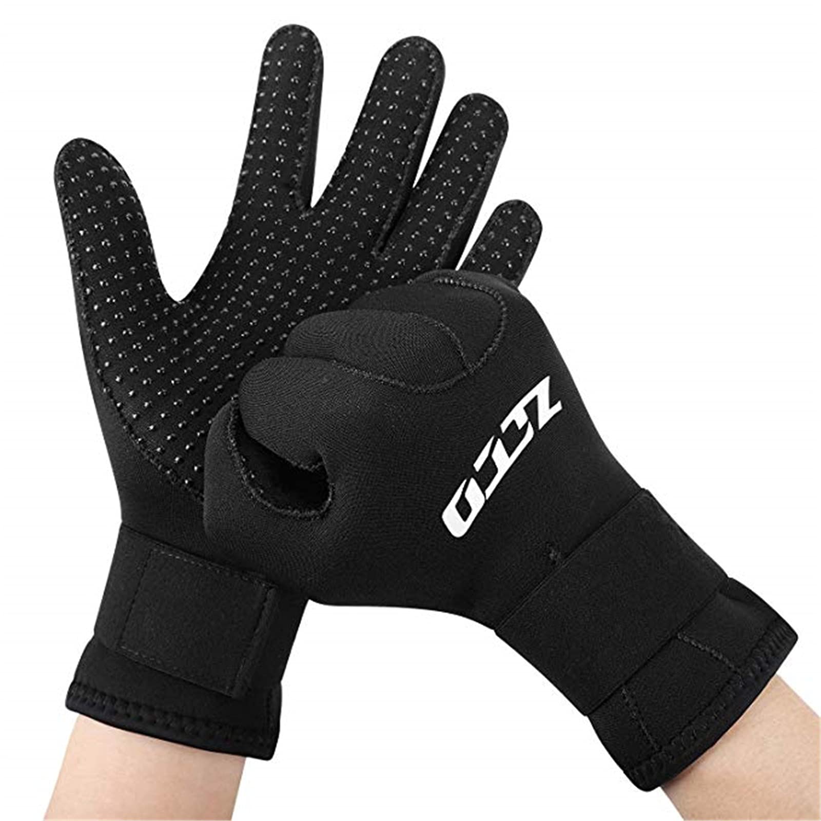ZCCO 3mm/5mm Neoprene Gloves Anti-Slip Wetsuit Diving Gloves with Adjustable Strap for Men Women（3mm,2XL）