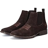IUV Genuine Cowhide Suede Chelsea Boots For Men Western Boots Ankle Boot Casual Dress Slip On