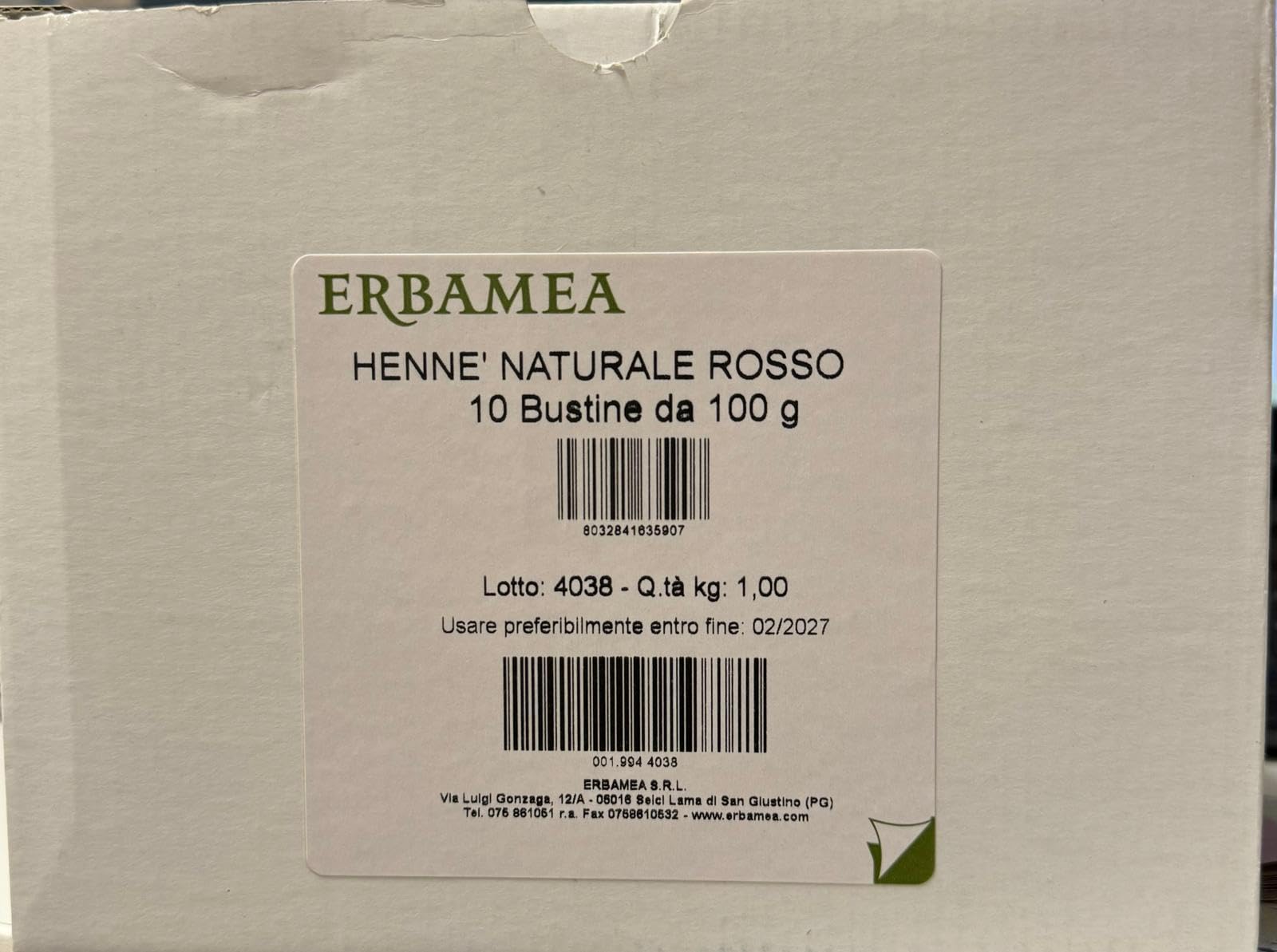 Henne 'Natural Red 10 Packs of 100 g Erbamea