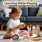 Lehoo Castle Wooden Play Food Set 23 Pcs 3+ Pretend Kitchen Toys view 2
