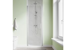 SL4U Pivot Shower Door, 30" W x 72" H, 1/4" Tempered Glass Shower Door, Pivot Swing Shower Glass Door, Easy to Clean, Brushed Nickel Finish