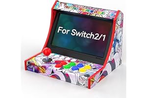 Retro Arcade Stick for Switch 2/OLED/Switch,Mini Arcade Machine Cabinet with 12 Game Card Slots & SD Card,Support Turbo (Blac