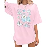 Oversized Magical Shirt Women Princess T-Shirt Magic Kingdom Shirts Family Vacation Castle Tee Tops