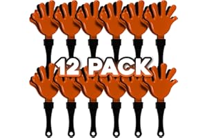 Windy City Novelties 12-Pack Orange & Black 7" Inch Mini Hand Clappers Noisemakers in Bulk