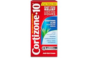 CORTIZONE 10 Cortizone-10 Maximum Strength Soothing Aloe Itch Relief Cream, 1% Hydrocortisone, Fast-Acting, Anti-Itch Cream for Bug Bites, Rash, Eczema, Psoriasis, Poison Ivy, Oak, Sumac & More, 2 oz