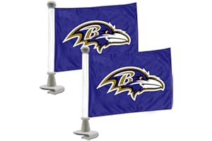 FANMATS NFL Unisex-Adult Ambassador Car Flags - 2 Pack Mini Auto Flags, 4in X 6in