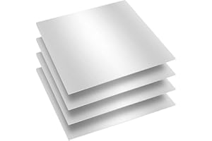 KOHAND 4 Pack 6061 T6 Aluminum Sheet Metal, 12x12x1/16 Inch Plain Aluminum Plate Heat Treatable and Corrosion Resistant, Building Crafts Supplies, Shipped with Protective Films