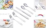 EXZACT Childrens Cutlery Set Stainless Steel 6pc Kids Toddler Utensils Dog Cat view 2