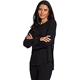 RBX Activewear Women's Long Sleeve Lounge Top, Slouchy Fit Crewneck Long Sleeve Tee Super Soft Lightweight Yoga Pullover