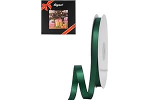 LIUYAXI Forest Green Double Faced Satin Ribbon, 3/8" X Continuous 25 Yards, Ribbons Perfect for Gift Wrapping Bows Bouquet Wedding Decor DIY Craft and More