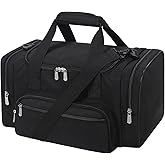 Small Duffel Bag 17 inch Carry On Weekender Bag for Travel Gym Sport (17x10x9 in) - Black