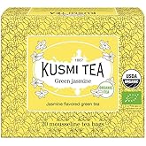 Kusmi Tea - Green Jasmine - Green Tea - Organic Blend with Jasmine- 20 Tea Bags