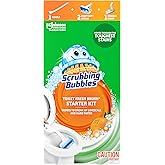 Scrubbing Bubbles Fresh Brush Toilet Cleaning System Starter Kit, Includes 1 Handle, 2 Heavy Duty Toilet Bowl Cleaner Pad Ref