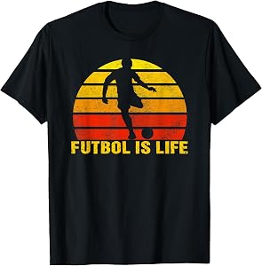 Futbol is Life Vintage Soccer Player Sports Futbol T-Shirt