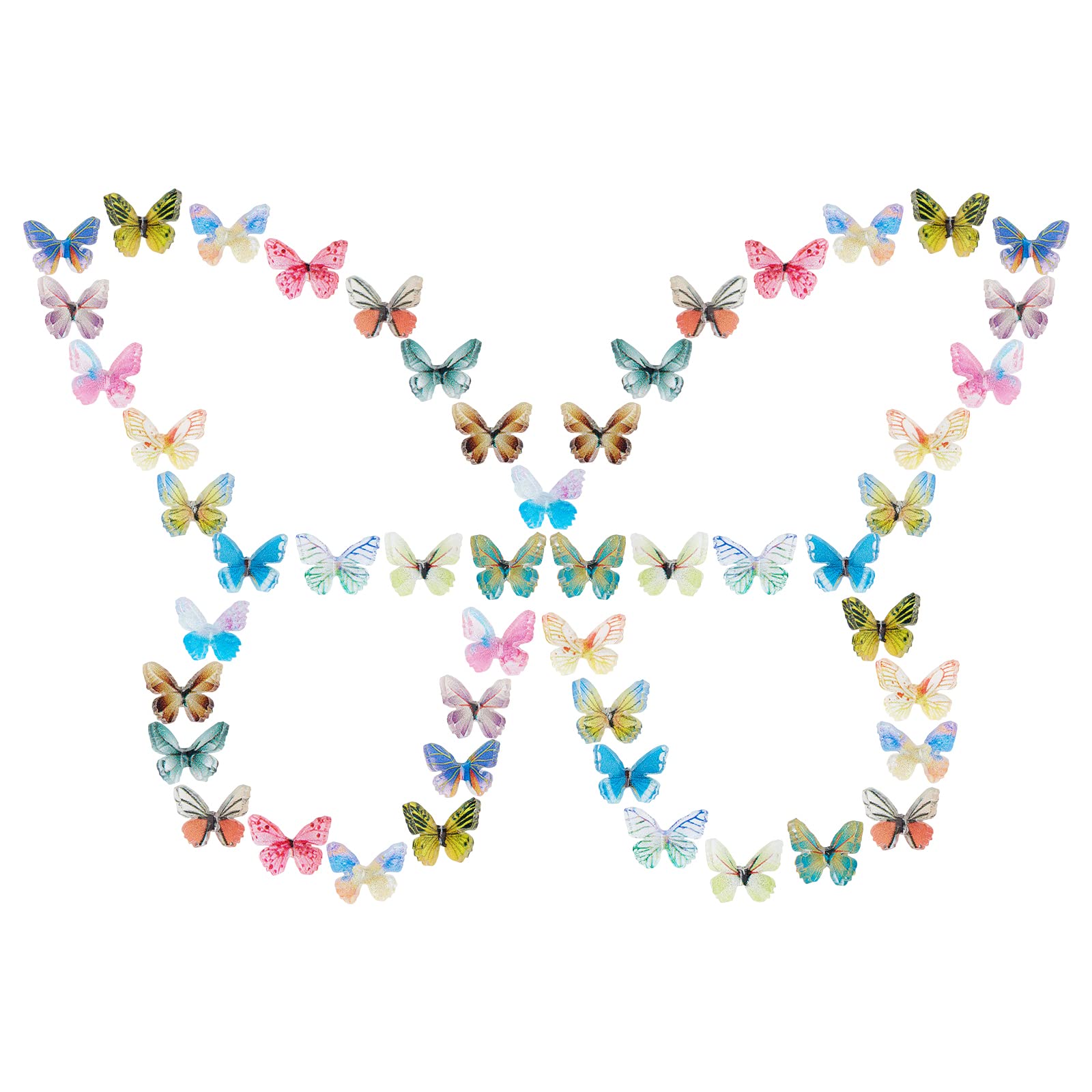 SUNNYCLUE 1 Box 96Pcs 16 Colors Butterfly Resin Charms Colorful 3D Mini Butterfly Cabochons Flatback Slime Charms for Women Brooch Nails Jewelry Making Crafts Phone Decor Accessories