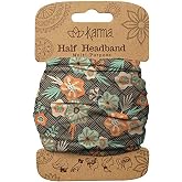 Karma Medium Headband, Soft Polyester Microfiber Hair Wrap, Versatile Headband for Women, One Size Fits Most, Retro Flower