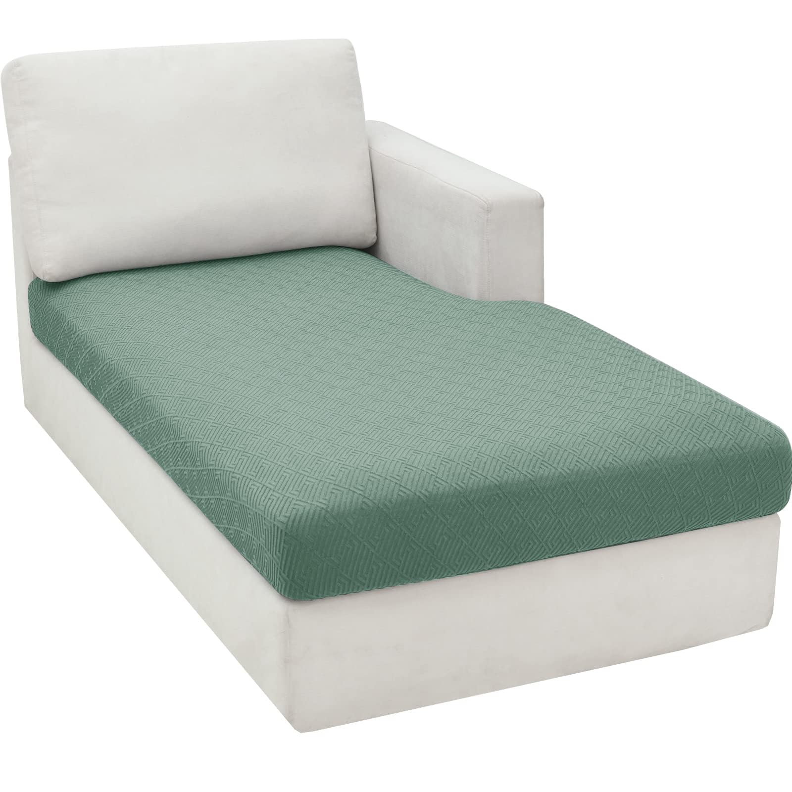 Photo 1 of ZNSAYOTX Sectional Couch Covers for L Shaped Chaise Lounge 1 Piece Separate Cushion Couch Universal Replacement Unique Pattern Furniture Protector with Elastic Bottom (Pea Green, Chaise Cover)