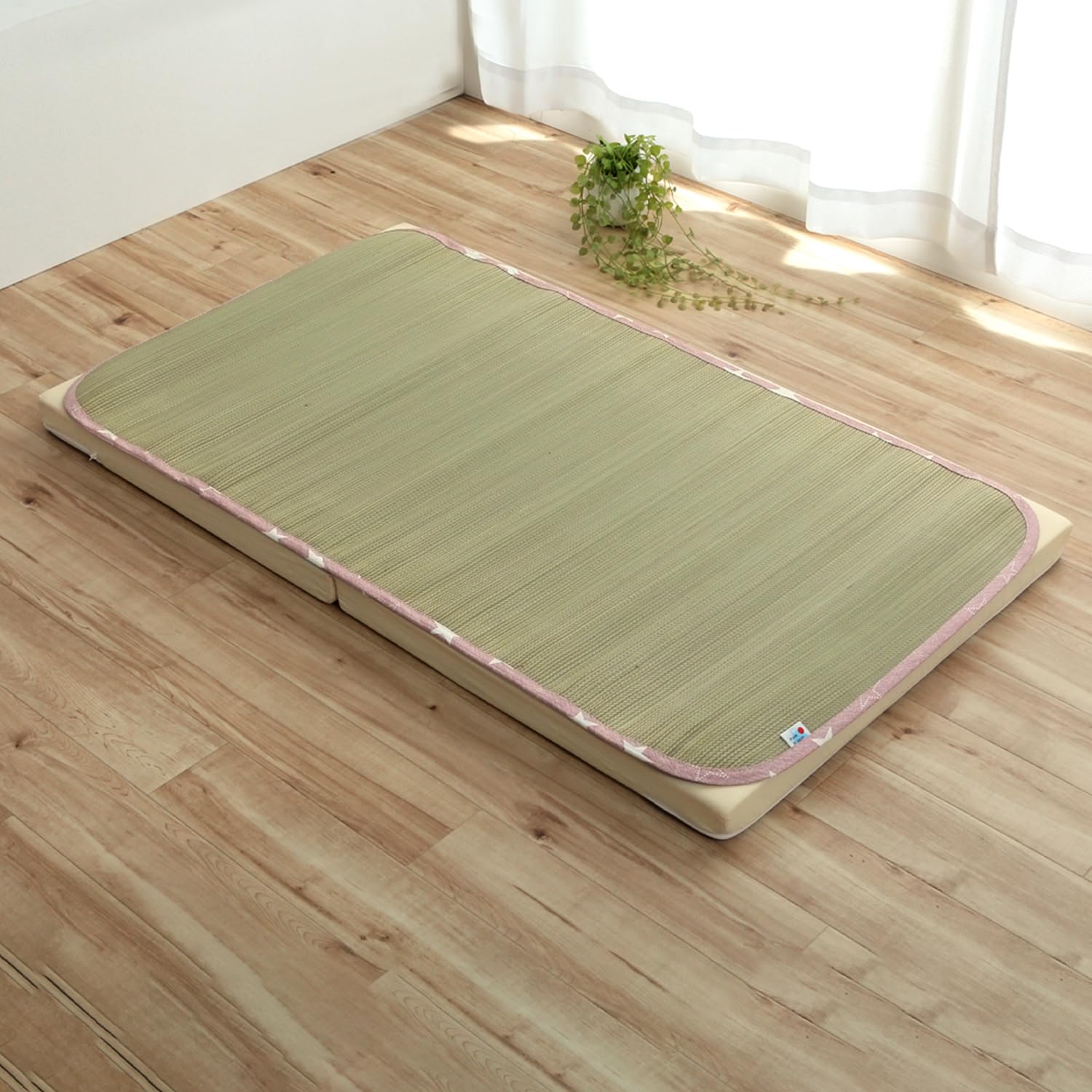 イケヒコ い草 ベビー マット シーツ ふとん デニムスター 約70×120cm ピンク 子供用 星 sheet 国産 日本製 お昼寝 ネゴザ #7435259商品画像