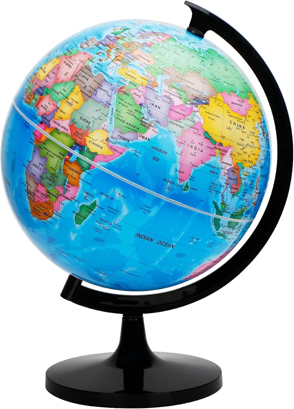 EXERZ World Globe 30cm Political Map Self-Assembly Educational Globe