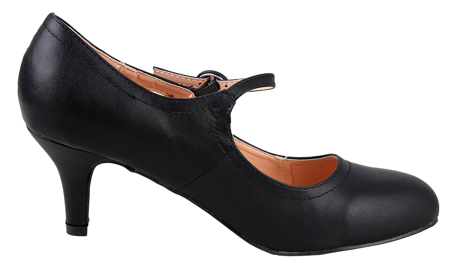 Chase & Chloe Kimmy-21 Women's Round Toe Pierced Mid Heel Mary Jane Style Dress Pumps - Image 3