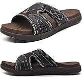 COFACE Mens Sport Recovery Sandals Plantar Fasciitis Soft Cushion Lightweight Orthotic Slides for Men