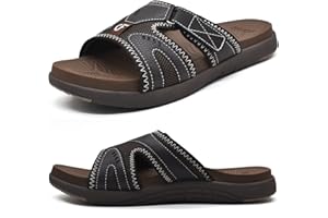 COFACE Mens Sport Recovery Sandals Plantar Fasciitis Soft Cushion Lightweight Orthotic Slides for Men