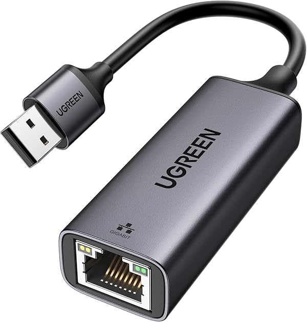 UGREEN LAN Adapter 1000 Mbps USB Ethernet Adapter USB auf RJ45 Netzwerkadapter Aluminium kompatibel mit Switch,Mi Box,Laptop unter Win 11/10/ 8.1/8, Mac OS, Linux（Schwarz-Type A）