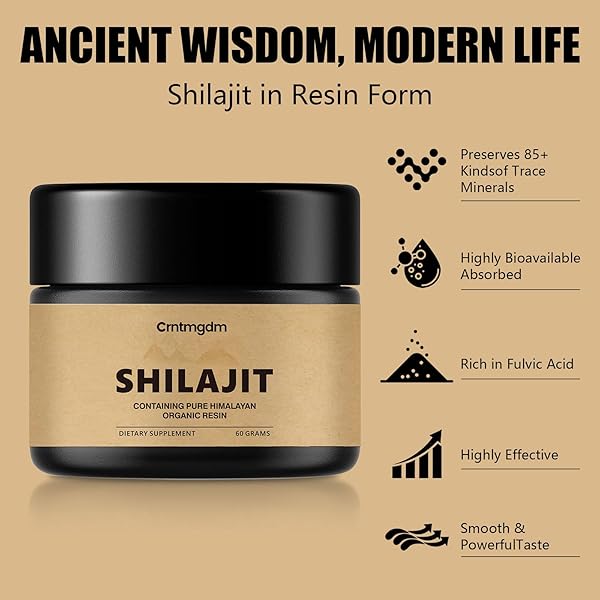 SHILAJIT PURE HIMALAYAN ORGANIC SHILAJIT RESIN WITH 85+ HUMIC ACID, TRACE MINERALS, AND FULVIC ACID, POWERFUL SHILAJIT GEL FOR MEN & WOMEN, PREMIUM ENHANCER FOR ENERGY AND IMMUNE SUPPORT, 60G