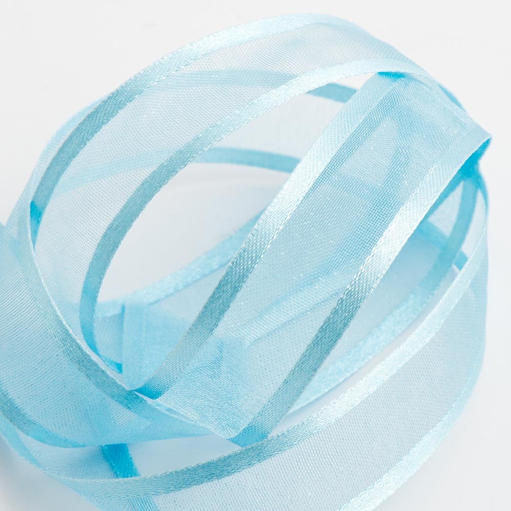Italian Options - Satin Edge Organza Ribbon - 25mm x 25M - Pale Blue