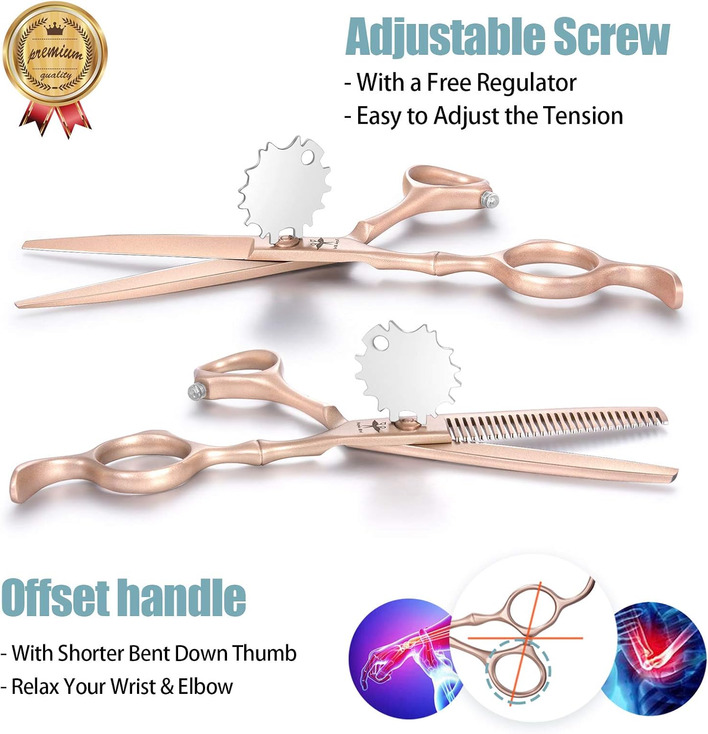 PURPLEBIRD Hairdressing Scissors - 6 Inch Professional Hair Thinning Scissors Kit for Men Women & Children - Image 4